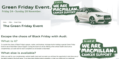 Visit the audi page about their green friday